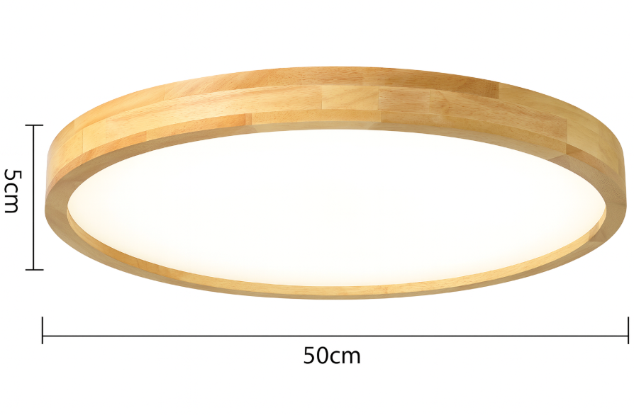 Nordic Massief Houten Ronde Ultra-dunne LED Plafondlamp 1-Licht