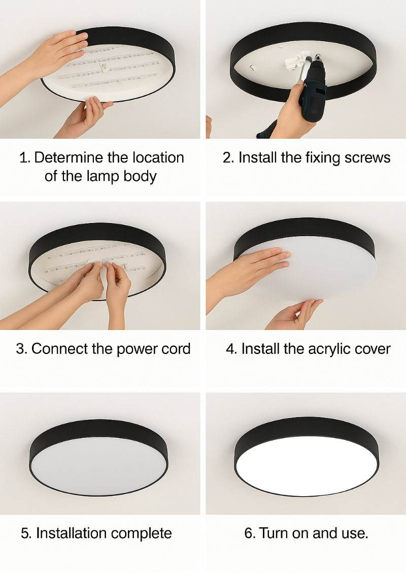 Ronde LED Plafondlamp met Houten Frame