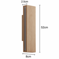 Japanse Houten Rechthoekige LED Wandlamp
