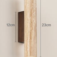 Moderne Minimalistische Travertijn Marmeren Cilinder Wandlamp LED 2-Licht