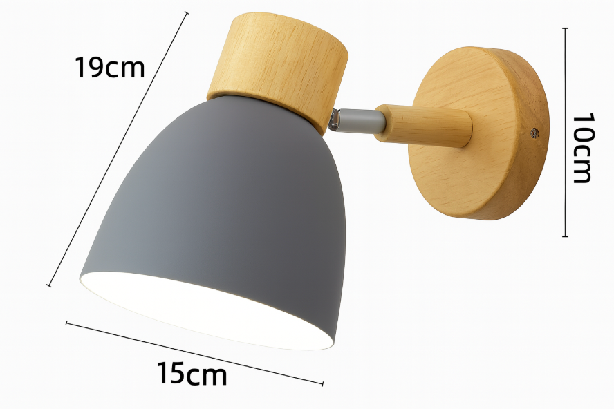 Moderne Minimalistische Houten Kegel LED Wandlamp | 1-Licht