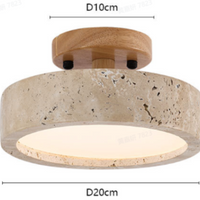 Moderne Minimalistische Travertin Ronde LED Plafondlamp 1-Licht