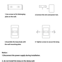 Noordse Minimalistische Glazen Rectangulaire LED Wandlamp 2-licht