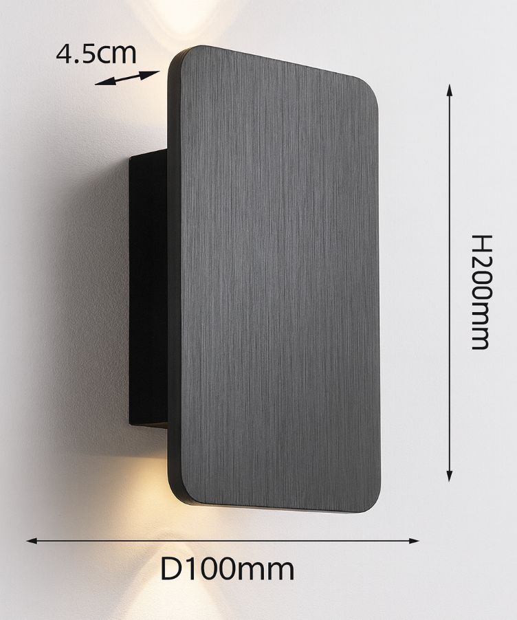 Noordse Minimalistische Glazen Rectangulaire LED Wandlamp 2-licht