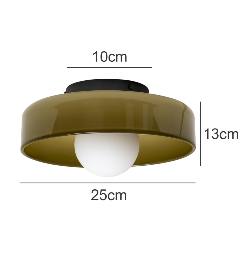 Nordic Glass Olive Disc Wand- & Plafondlamp LED 1-lamp