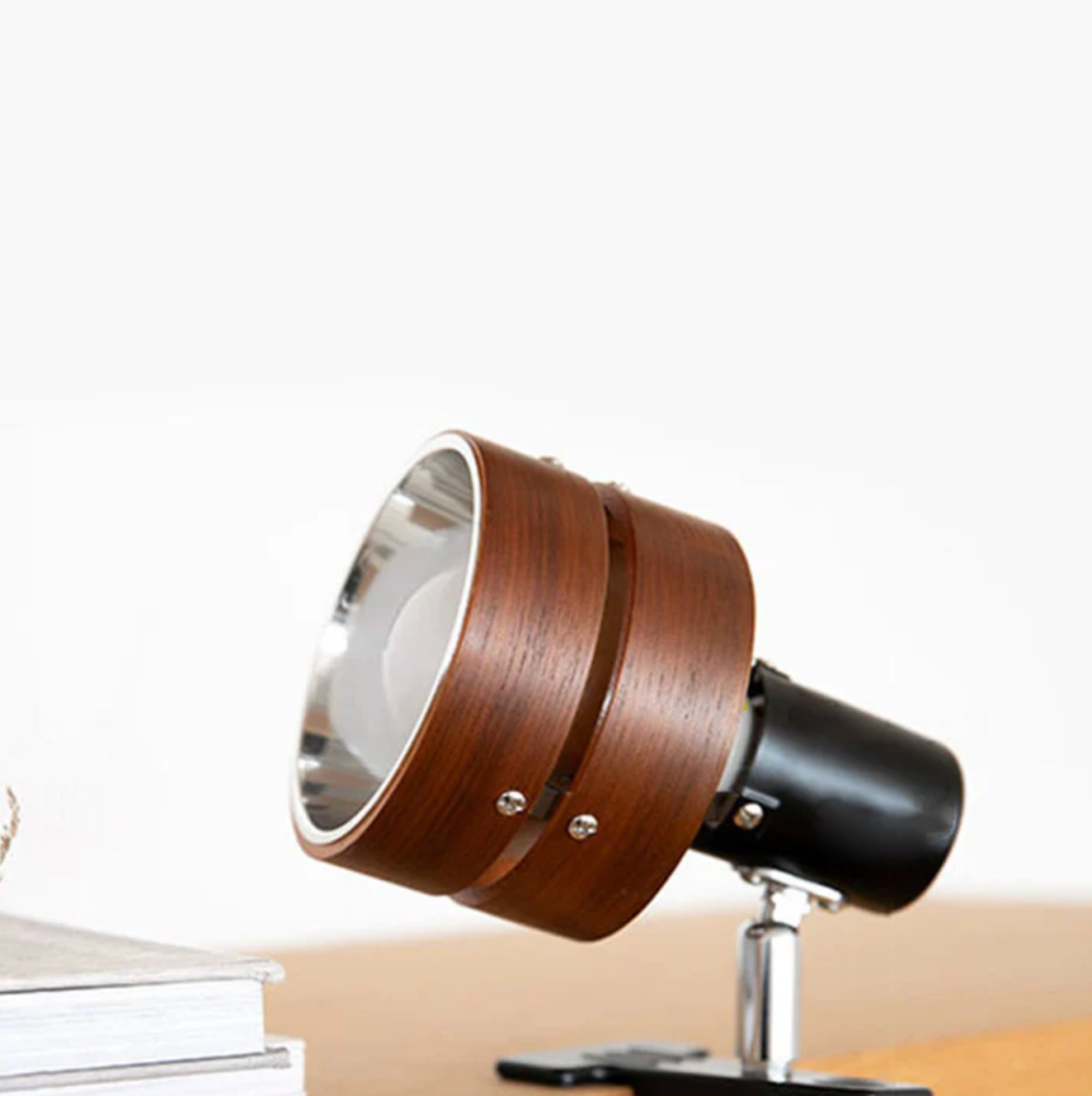 Verstelbare Clip Lamp Retro Houten Metaal Bureau Spotlamp