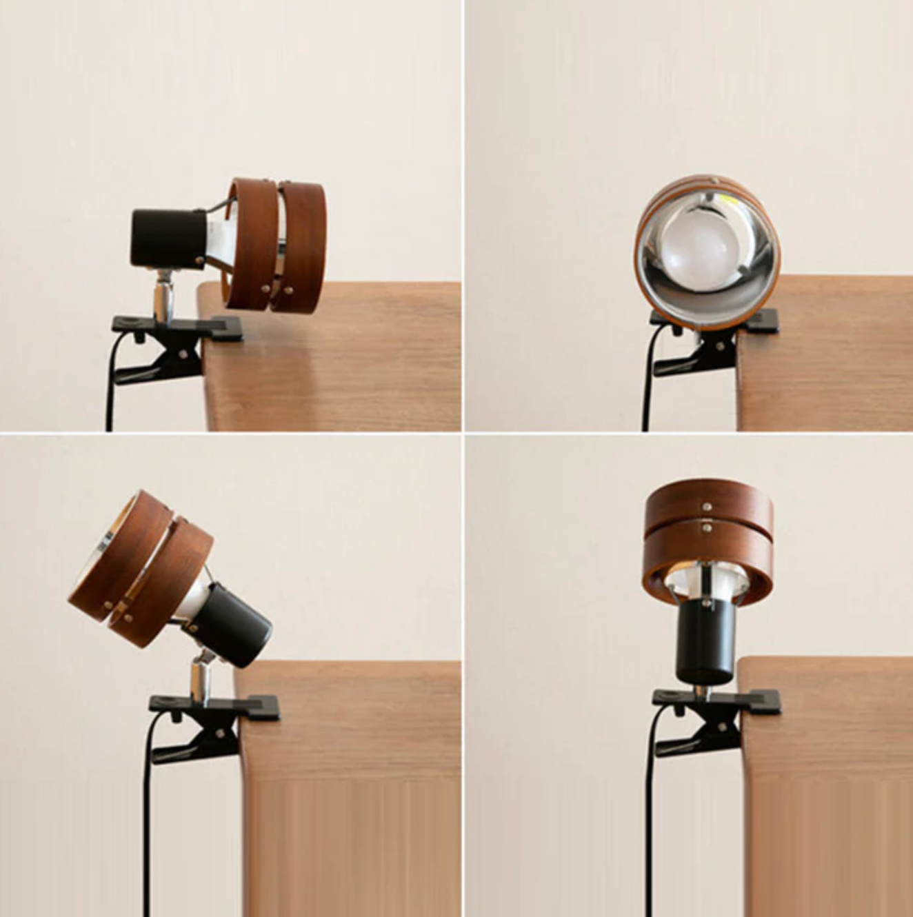 Verstelbare Clip Lamp Retro Houten Metaal Bureau Spotlamp
