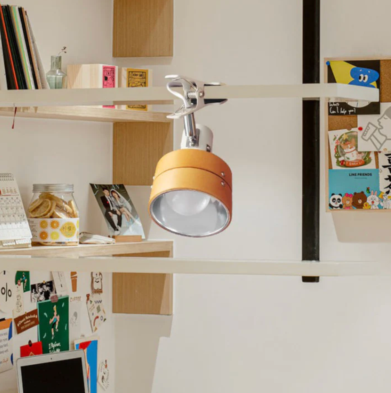 Verstelbare Clip Lamp Retro Houten Metaal Bureau Spotlamp