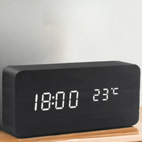 WOODSENSE – LED-houten klok met spraakbediening voor stijlvolle tijdsaanduiding