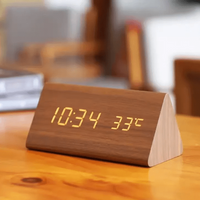 WOODSENSE – LED-houten klok met spraakbediening voor stijlvolle tijdsaanduiding
