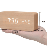 WoodSense LED-houten klok – Spraakgestuurd & Stijlvol voor elke kamer