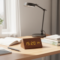 WOODSENSE – LED-houten klok met spraakbediening voor stijlvolle tijdsaanduiding