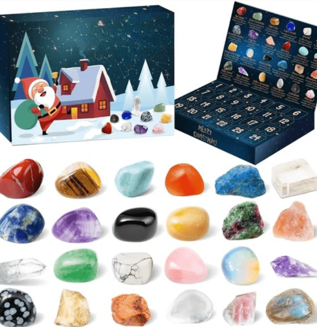 Kristallenjuwelen – Magische Edelsteen Adventskalender Met 24 Natuurlijke Kristallen