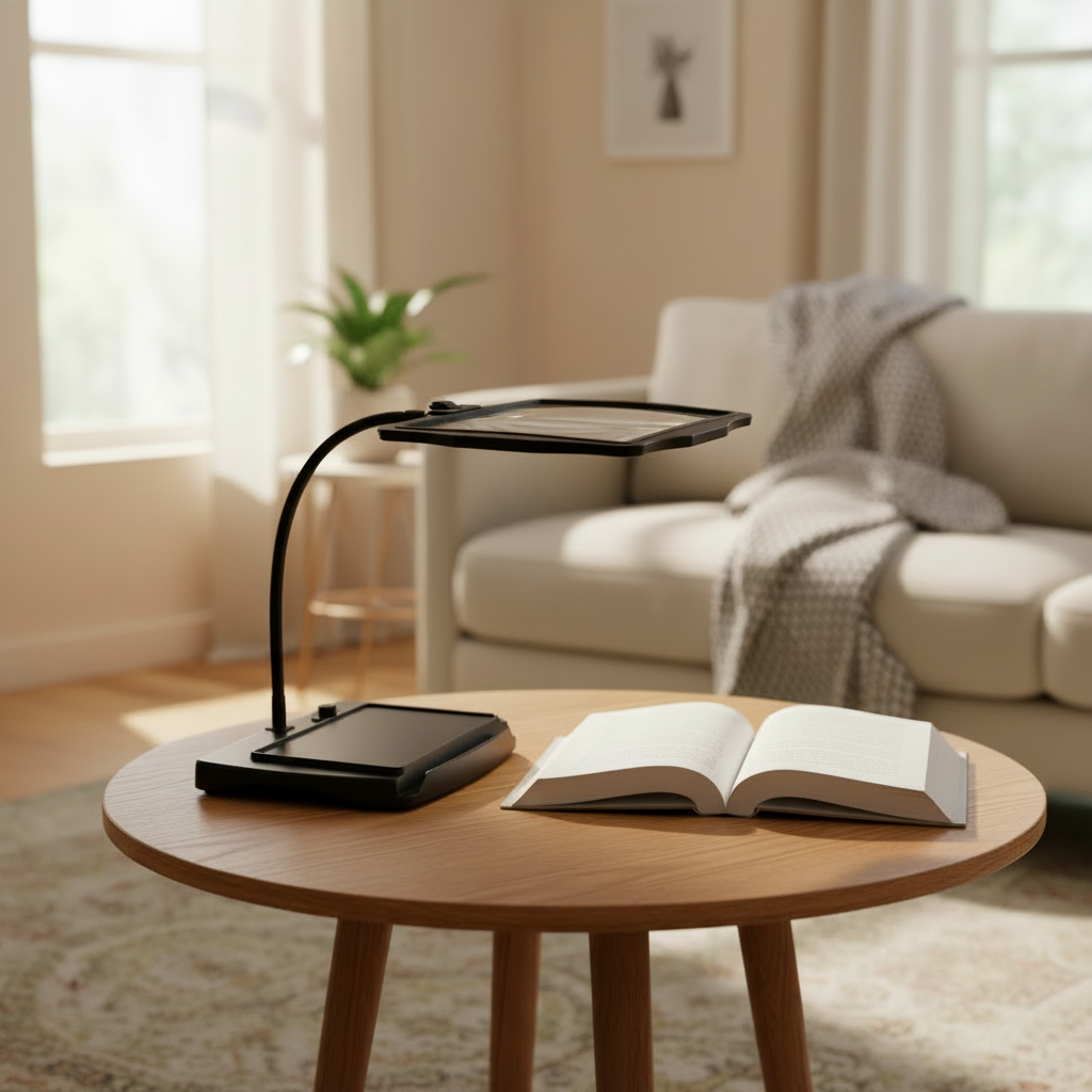 HANDWERK LUX – Vloerlamp met 3-voudige loep voor nauwkeurig werk