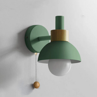 Wandlamp met Trekketting Moderne Houten Accent Sconces