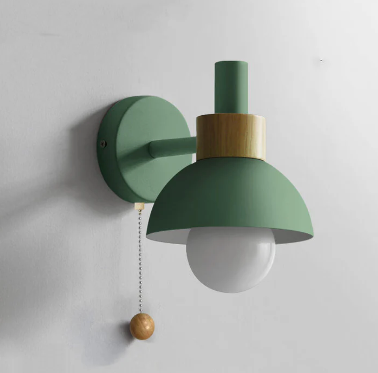 Wandlamp met Trekketting Moderne Houten Accent Sconces
