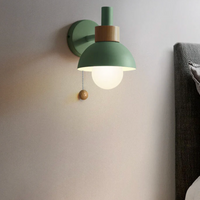 Wandlamp met Trekketting Moderne Houten Accent Sconces