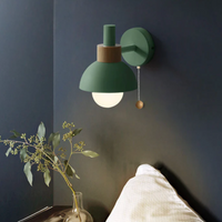 Wandlamp met Trekketting Moderne Houten Accent Sconces