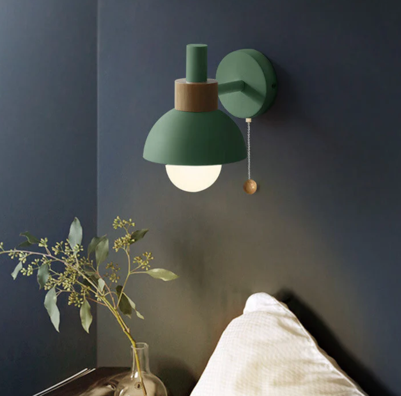 Wandlamp met Trekketting Moderne Houten Accent Sconces