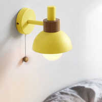 Wandlamp met Trekketting Moderne Houten Accent Sconces