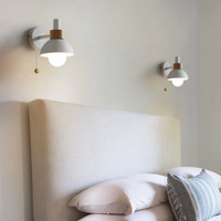 Wandlamp met Trekketting Moderne Houten Accent Sconces