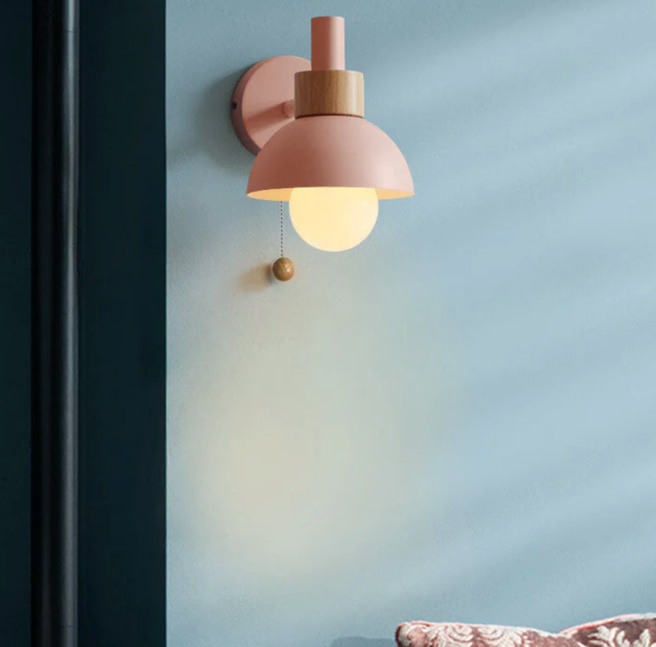 Wandlamp met Trekketting Moderne Houten Accent Sconces