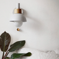 Wandlamp met Trekketting Moderne Houten Accent Sconces
