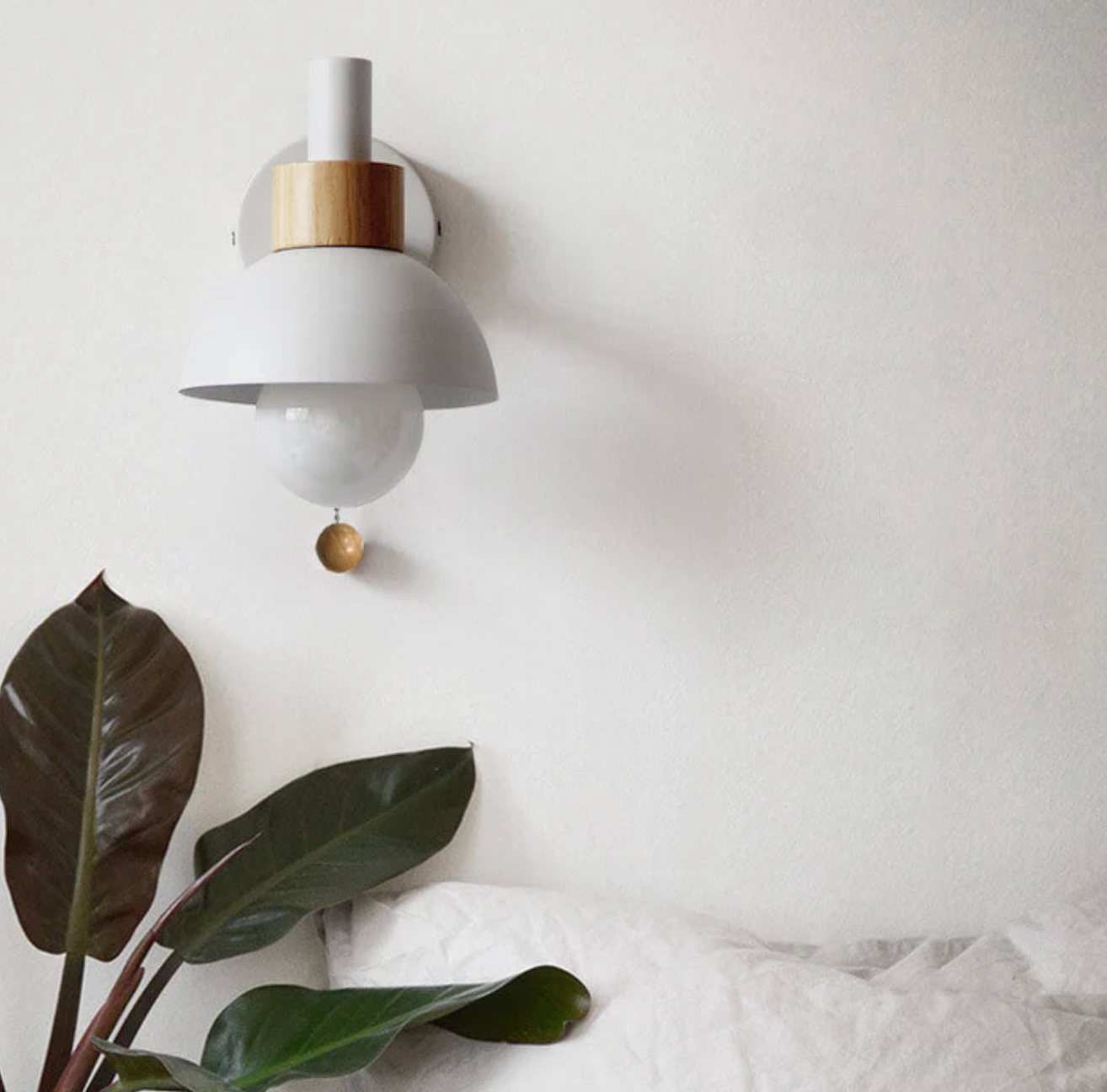 Wandlamp met Trekketting Moderne Houten Accent Sconces