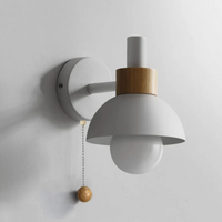 Wandlamp met Trekketting Moderne Houten Accent Sconces