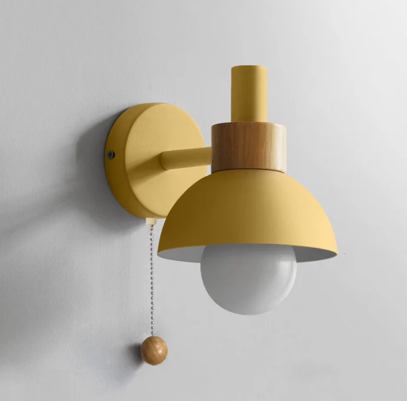 Wandlamp met Trekketting Moderne Houten Accent Sconces