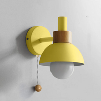Wandlamp met Trekketting Moderne Houten Accent Sconces