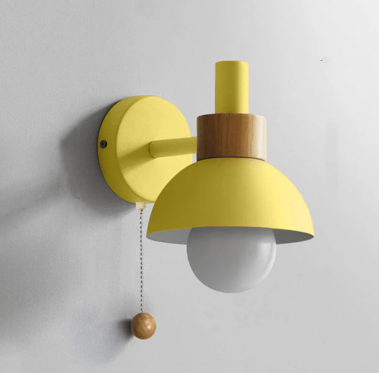 Wandlamp met Trekketting Moderne Houten Accent Sconces