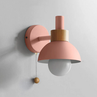 Wandlamp met Trekketting Moderne Houten Accent Sconces