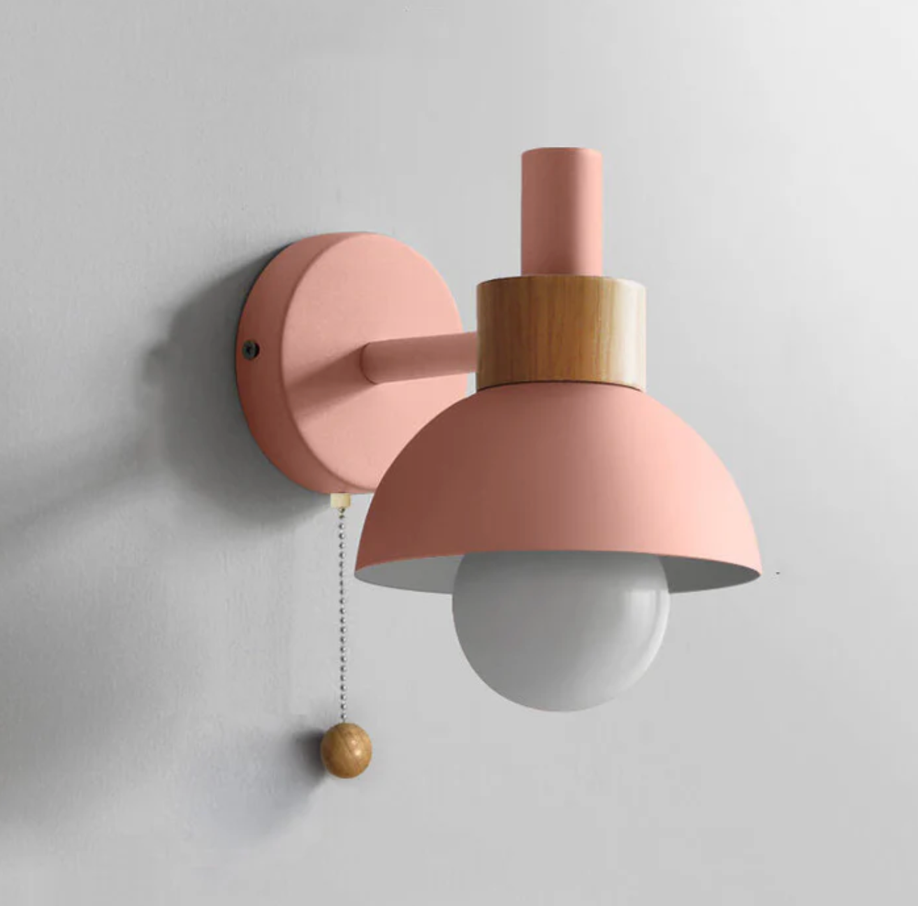Wandlamp met Trekketting Moderne Houten Accent Sconces