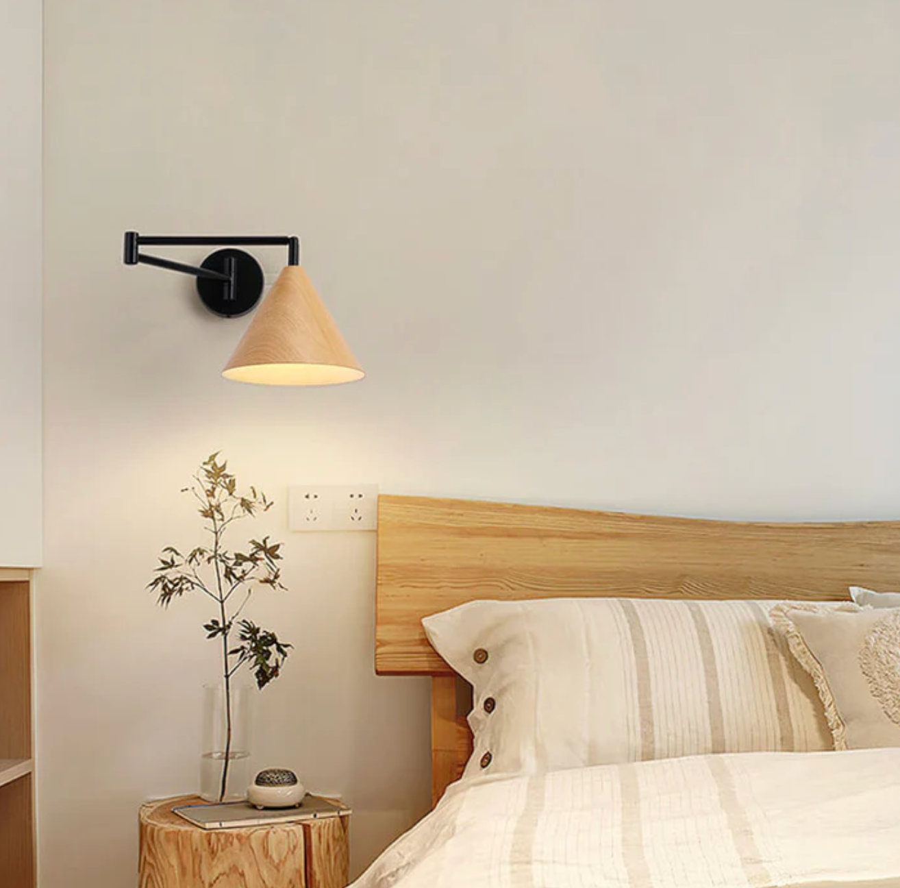 Scandinavische Houten Wandlamp Minimalistisch Modern Wandlamp