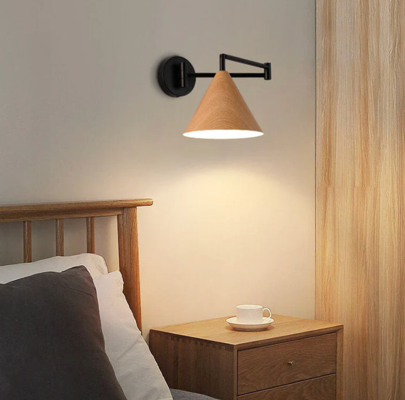 Scandinavische Houten Wandlamp Minimalistisch Modern Wandlamp