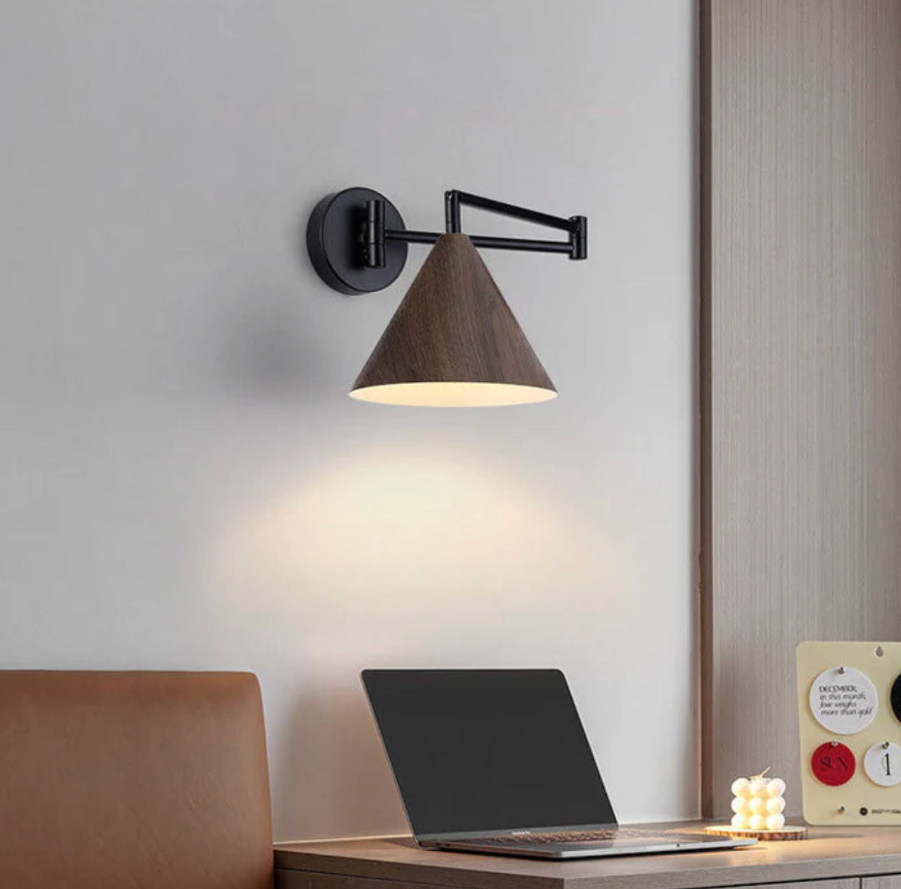 Scandinavische Houten Wandlamp Minimalistisch Modern Wandlamp
