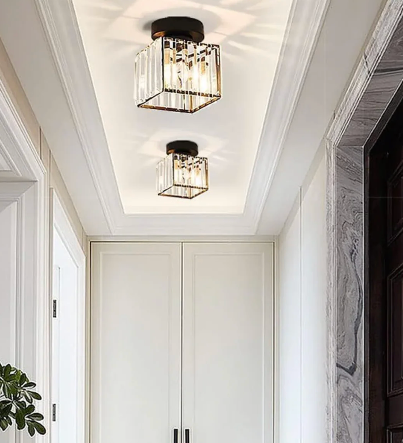 Moderne Kristallen Plafondlamp Glam Flush Mount Glazen Lamp