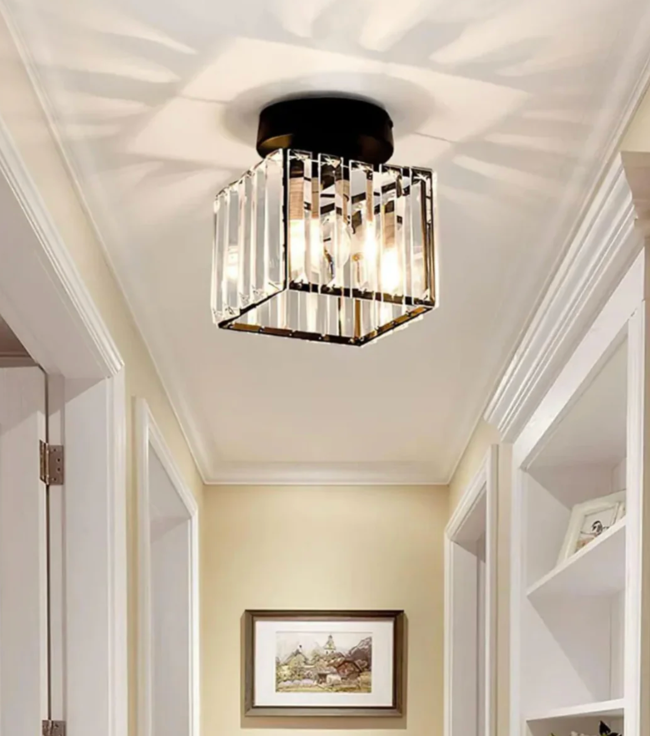 Moderne Kristallen Plafondlamp Glam Flush Mount Glazen Lamp