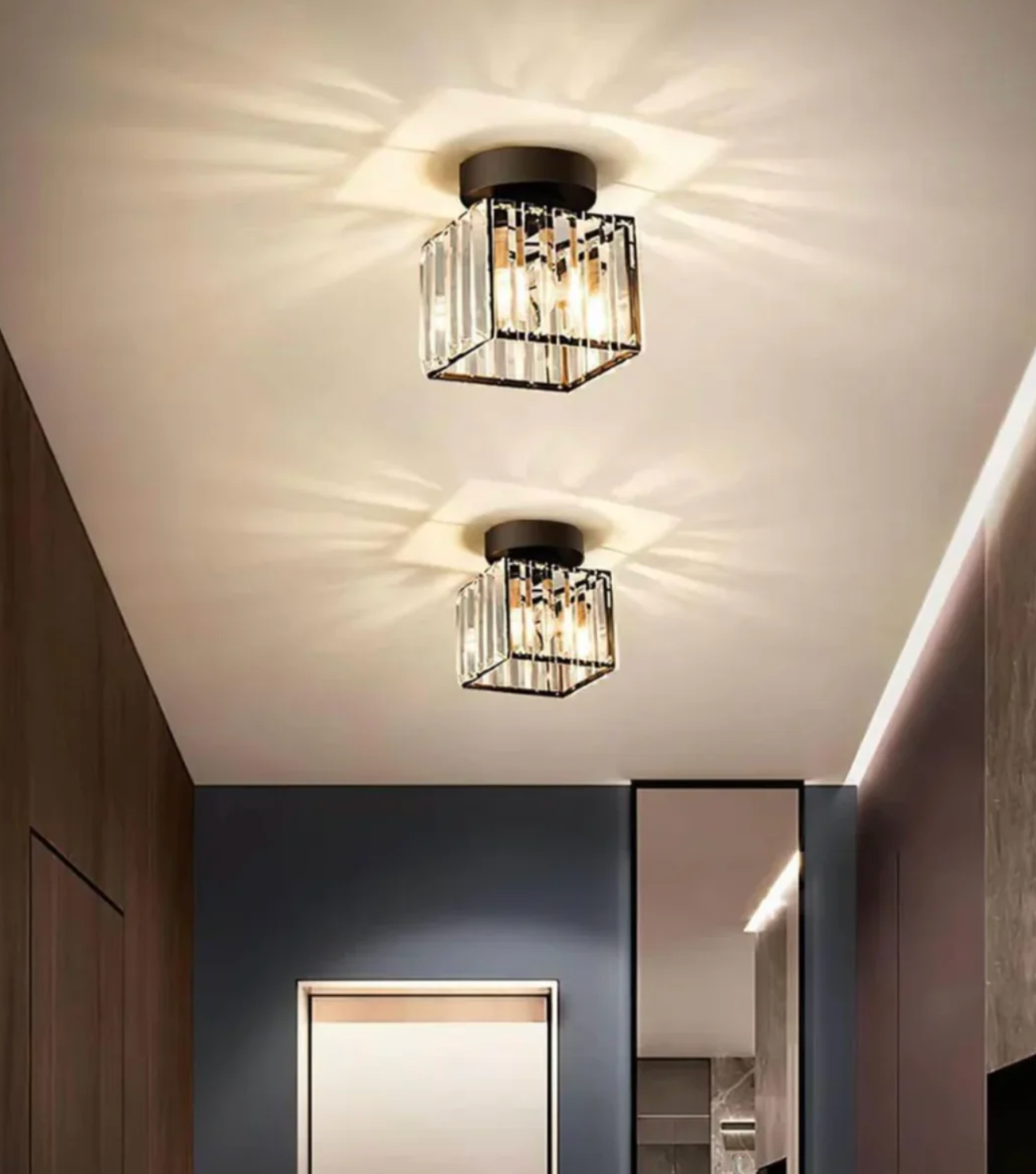 Moderne Kristallen Plafondlamp Glam Flush Mount Glazen Lamp