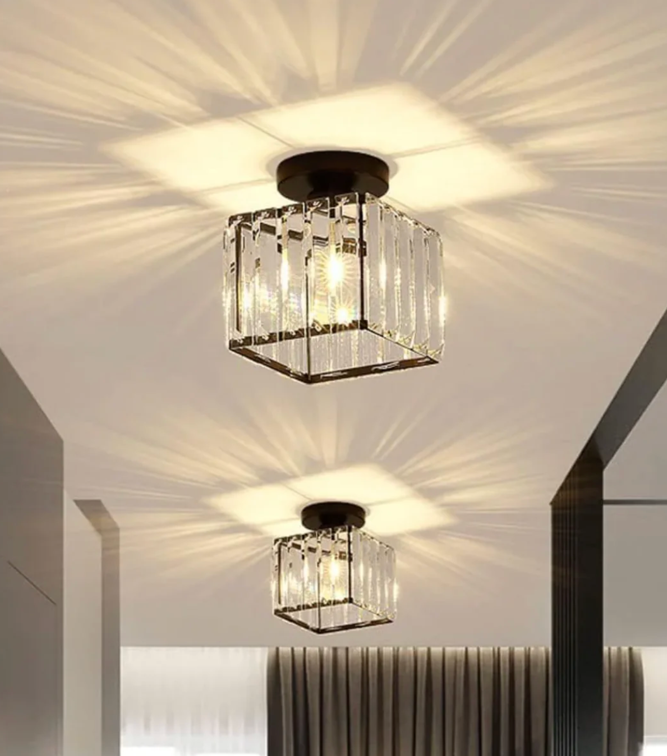 Moderne Kristallen Plafondlamp Glam Flush Mount Glazen Lamp