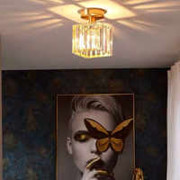 Moderne Kristallen Plafondlamp Glam Flush Mount Glazen Lamp