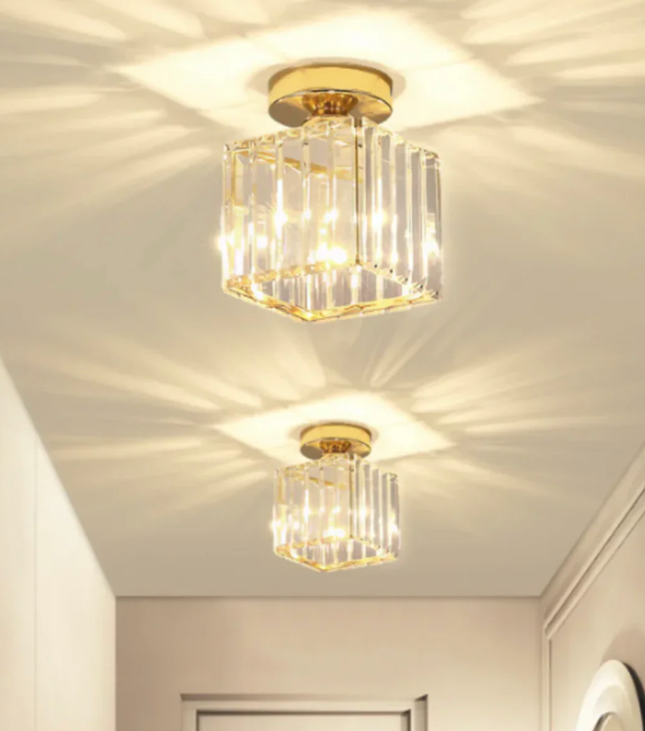 Moderne Kristallen Plafondlamp Glam Flush Mount Glazen Lamp