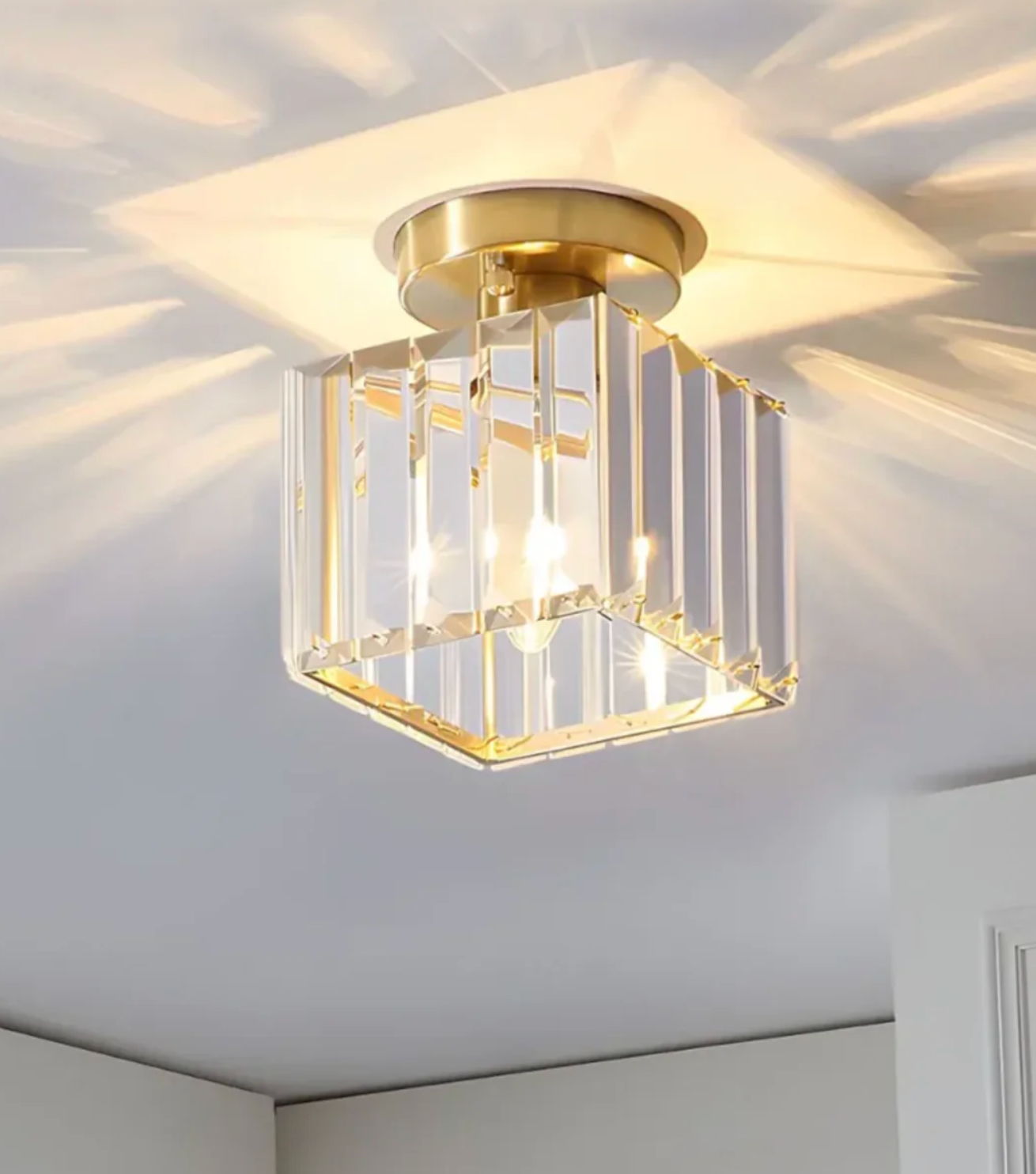 Moderne Kristallen Plafondlamp Glam Flush Mount Glazen Lamp