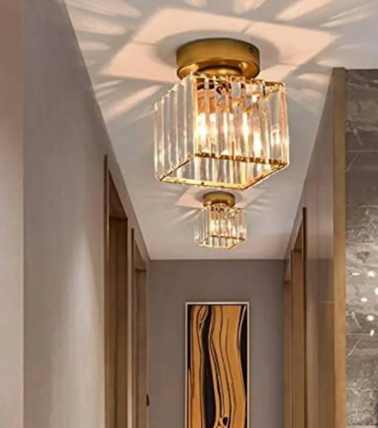 Moderne Kristallen Plafondlamp Glam Flush Mount Glazen Lamp