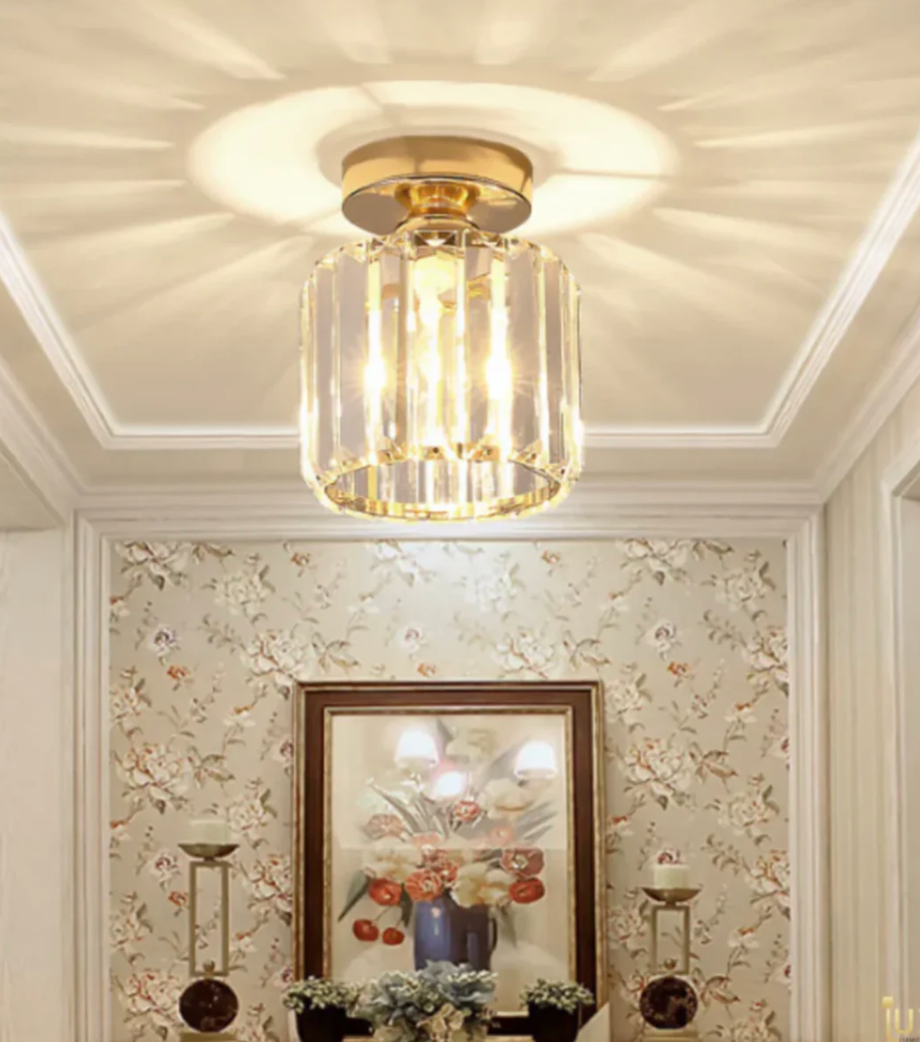 Moderne Kristallen Plafondlamp Glam Flush Mount Glazen Lamp