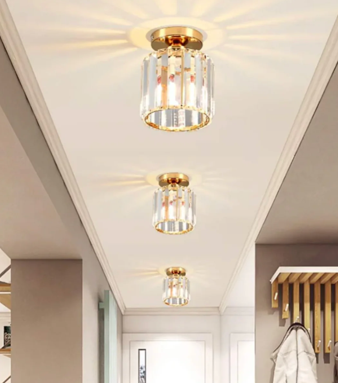 Moderne Kristallen Plafondlamp Glam Flush Mount Glazen Lamp