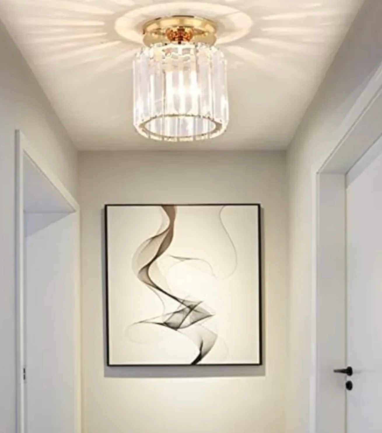 Moderne Kristallen Plafondlamp Glam Flush Mount Glazen Lamp