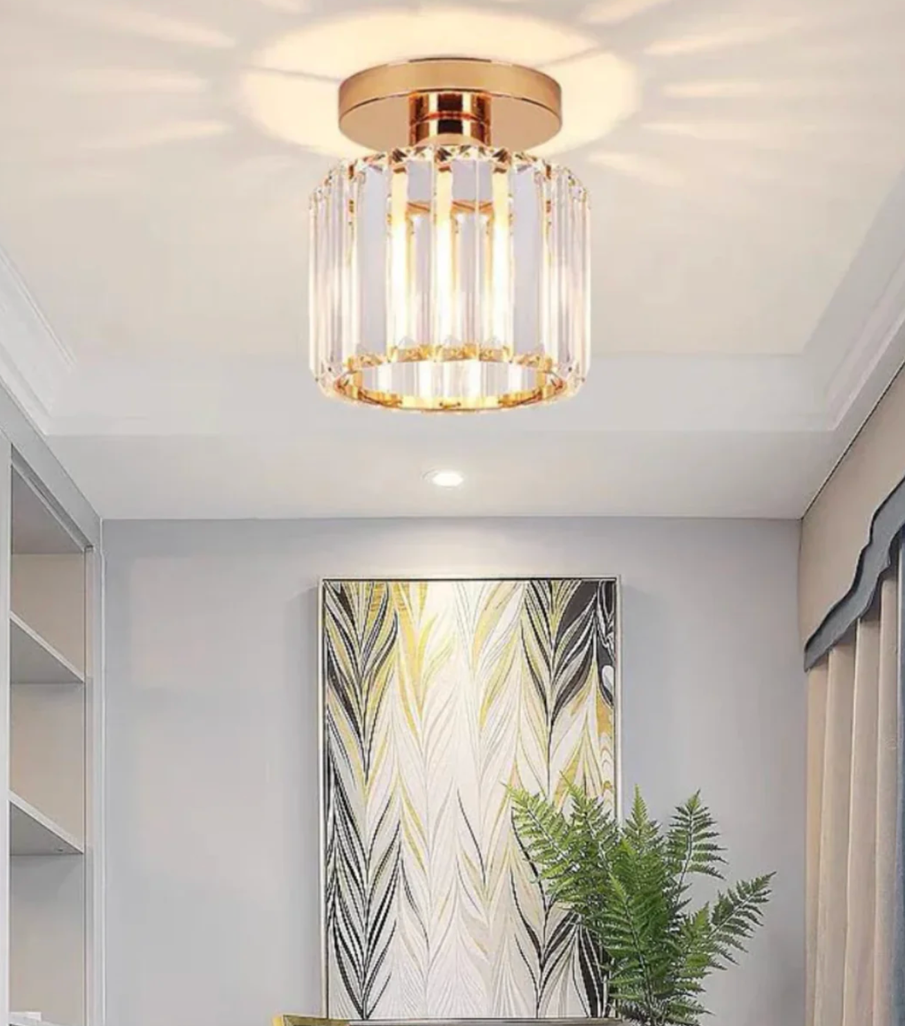 Moderne Kristallen Plafondlamp Glam Flush Mount Glazen Lamp