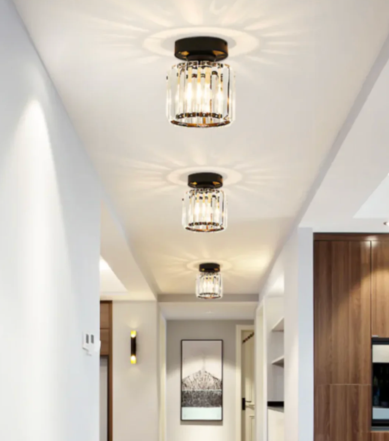 Moderne Kristallen Plafondlamp Glam Flush Mount Glazen Lamp